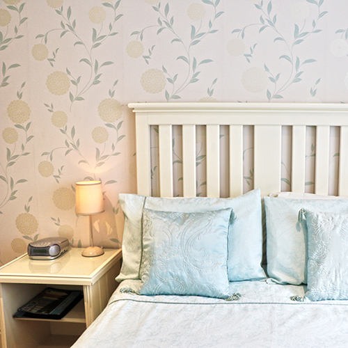 Bed in our green room