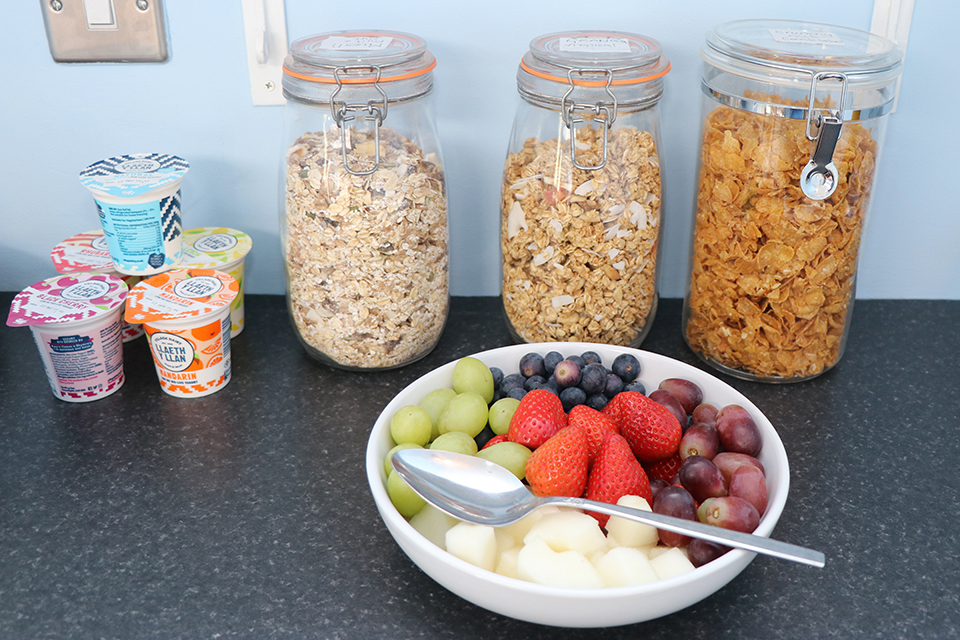 Fresh healthy fruity breakfast